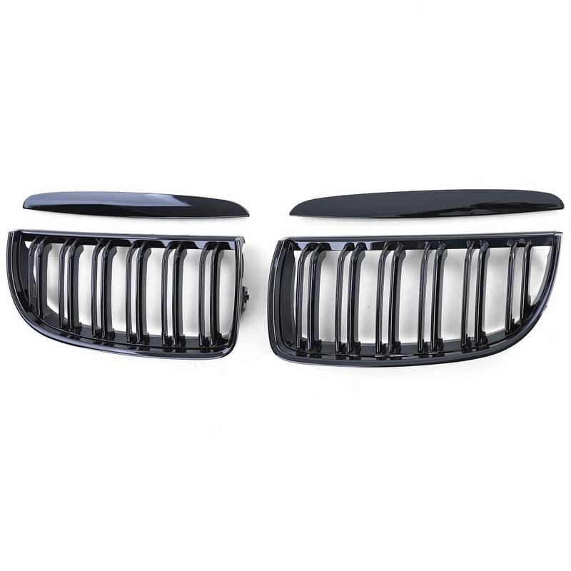 Καρδιές Μάσκας Για Bmw 3 E90 /E91 05-08 M4 Look Με Διπλή Γρίλια Μαύρο Γυαλιστερό 4 Τεμάχια - Image 5