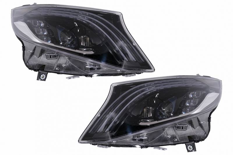 Kimpiris - Μπροστινά Φανάρια Set Για Mercedes-Benz Vito W447 14-20 Maybach Look DRL Led Tube Μαύρα
