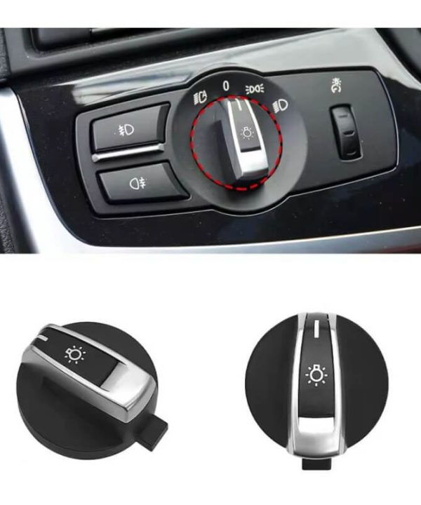 Kimpiris - Ανταλλακτικό Κουμπί Διακόπτη Φώτων Για BMW Σειρά 5 F10 F11 / 6 F06 F12 F13 / 7 F01 F02 / X3 F25 / X4 F26 Μαύρο/Ασημί
