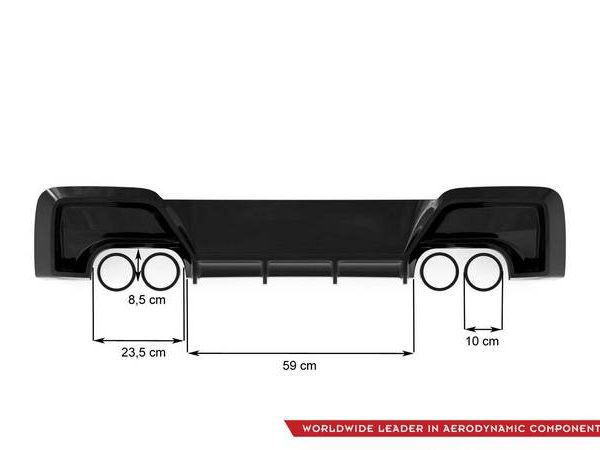 Alternative view of Diffuser Πίσω Προφυλακτήρα Για Bmw 1 F20 11-15 M135i Προφυλακτήρα Γυαλιστερό Μαύρο Με 2 Διπλές Τρύπες Εξάτμισης Αριστερά & Δεξιά Από Abs Πλαστικό Maxton Design 1 Τεμάχιο