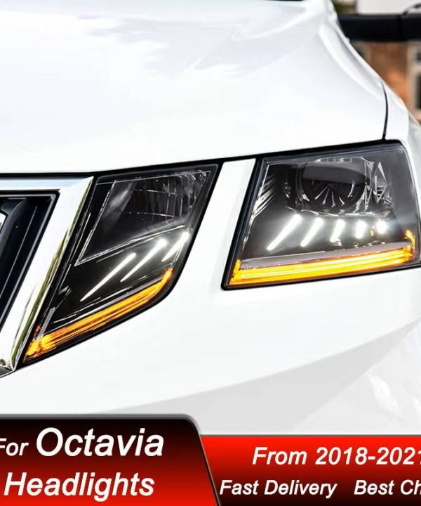 Alternative view of Μπροστινά Φανάρια Set Για Skoda Octavia mk3 2017-2022 DRL Μαύρα Carner