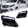 Μπροστινά Φανάρια Set Για Mercedes-Benz Vito W447 14-24 W448 2025 Look DRL Led Tube Μαύρα Carner - Image 3