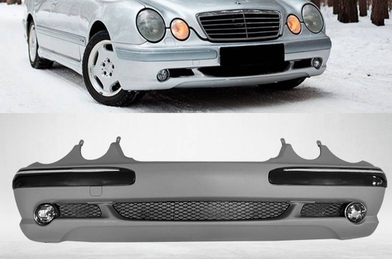 Kimpiris - Μπροστινός Προφυλακτήρας Για Mercedes-Benz E-Class W210 99-02 Amg Look Με Προβολάκια
