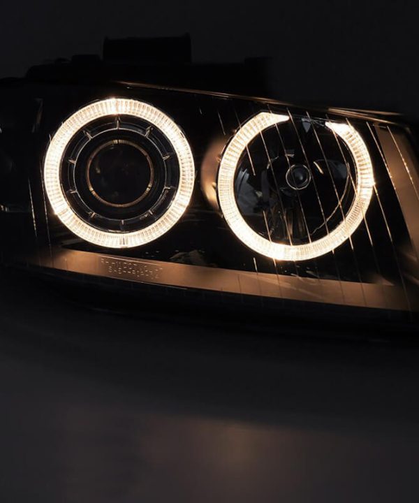 Alternative view of Μπροστινά Φανάρια Set Για Audi A3 8P 03-08 Angel Eyes Μαύρα H7/H7 Με Μοτέρ Depo
