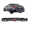 Kimpiris - Diffuser Πίσω Προφυλακτήρα Για Mercedes-Benz C-Class W205 14-20 Sedan Brabus Look Με Μαύρες Μπούκες