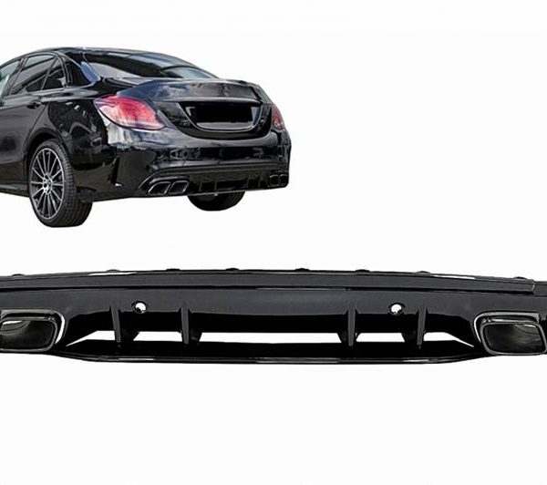 Kimpiris - Diffuser Πίσω Προφυλακτήρα Για Mercedes-Benz C-Class W205 14-20 Sedan Amg 63 Look Με Μαύρες Μπούκες