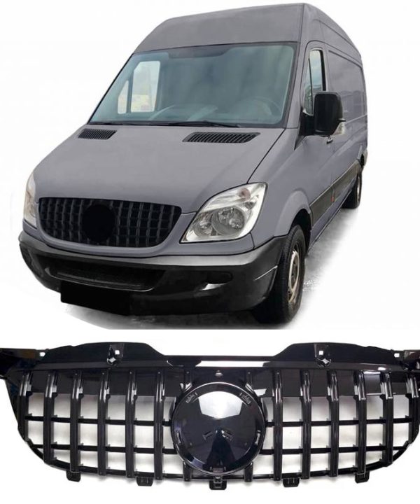 Kimpiris - Μάσκα Για Mercedes-Benz Sprinter W906 Pre-Facelift 09-13 GT Amg Panamericana Μαύρο Γυαλιστερό 1 Τεμάχιο