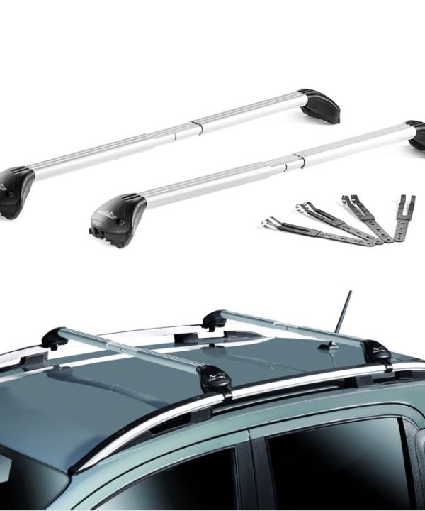 Kimpiris - Μπάρες Οροφής Αλουμινίου Green Valley Freeline Universal Railing System Σετ Με Πόδια Και Κλειδαριά Ασημί 2 Τεμάχια