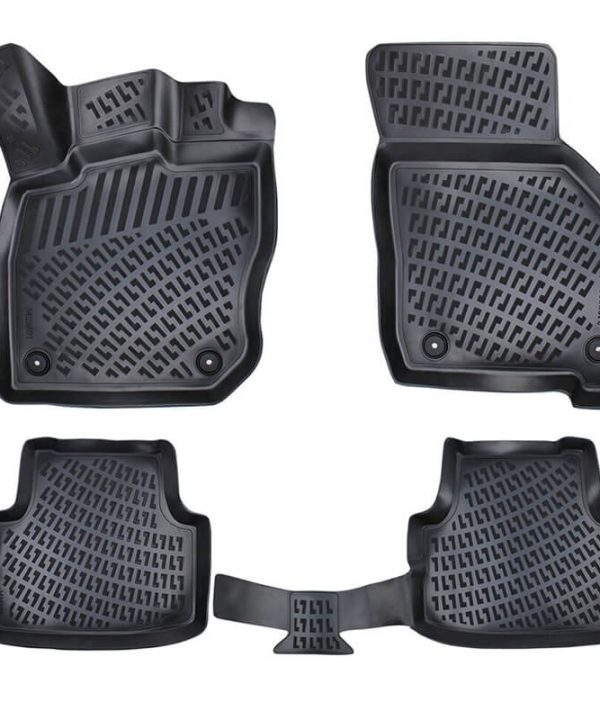 Kimpiris - Πατάκια Σκαφάκια 3D Από Λάστιχο TPE Για Skoda Octavia Mk4 NX 2020- Rizline 4 Τεμάχια Μαύρα