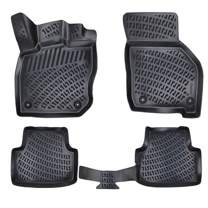 Kimpiris - Πατάκια Σκαφάκια 3D Από Λάστιχο TPE Για Skoda Octavia Mk4 NX 2020- Rizline 4 Τεμάχια Μαύρα