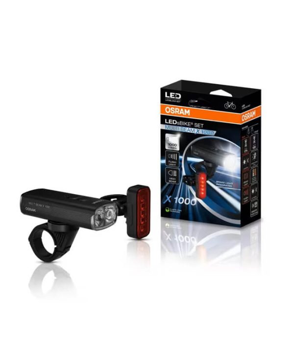 Kimpiris - Σετ Εμπρός & Πίσω Φώτα Ποδηλάτου Usb Type-C Osram LedsBike Multi Beam X1000 LEDBL203SET