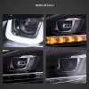 Μπροστινά Φανάρια Set Για Vw Golf VΙ (6) 08-12 DRL U-Type & Dynamic Φλας & Devil Eye Μαύρα H7/H7 Με Μοτέρ VLand - Image 4