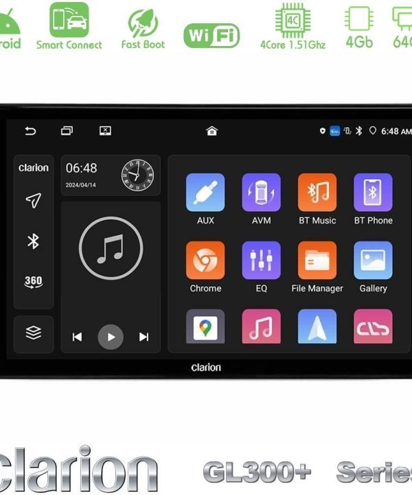 Kimpiris - Clarion GL300+ Series 4Core Android ClarionOS 4+64GB Ford Transit 2007 – 2013 Navigation Multimedia Tablet 10"