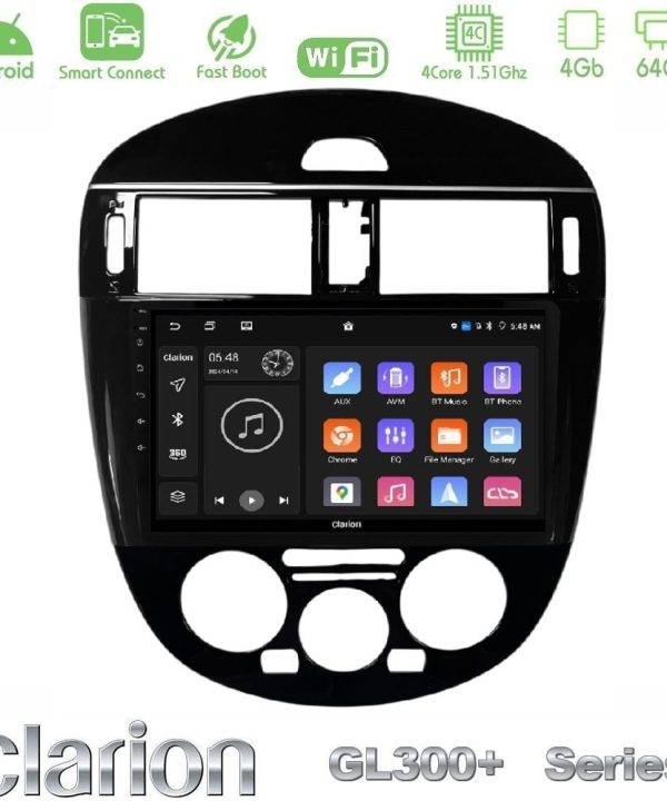 Kimpiris - Clarion GL300+ Series 4Core Android ClarionOS 4+64GB  Nissan Pulsar 2015-2018 (Manual A/C) Navigation Multimedia Tablet 9"