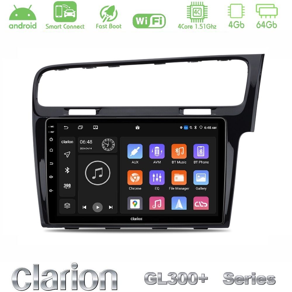 Kimpiris - Clarion GL300+ Series 4Core Android ClarionOS 4+64GB VW GOLF 7 RHD Navigation Multimedia Tablet 10"