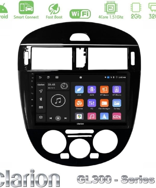 Kimpiris - Clarion GL300 Series 4Core Android ClarionOS 2+32GB Nissan Pulsar 2015-2018 (Manual A/C) Navigation Multimedia Tablet 9" Με Carplay & Android Auto