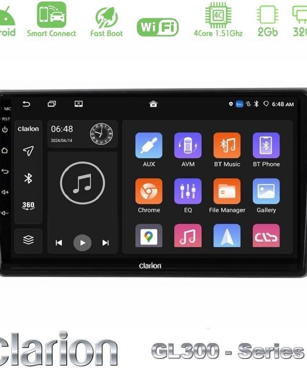 Kimpiris - Clarion GL300 Series 4Core Android ClarionOS 2+32GB Toyota Avensis T25 02/2003–2008 Navigation Multimedia Tablet 9" Με Carplay & Android Auto