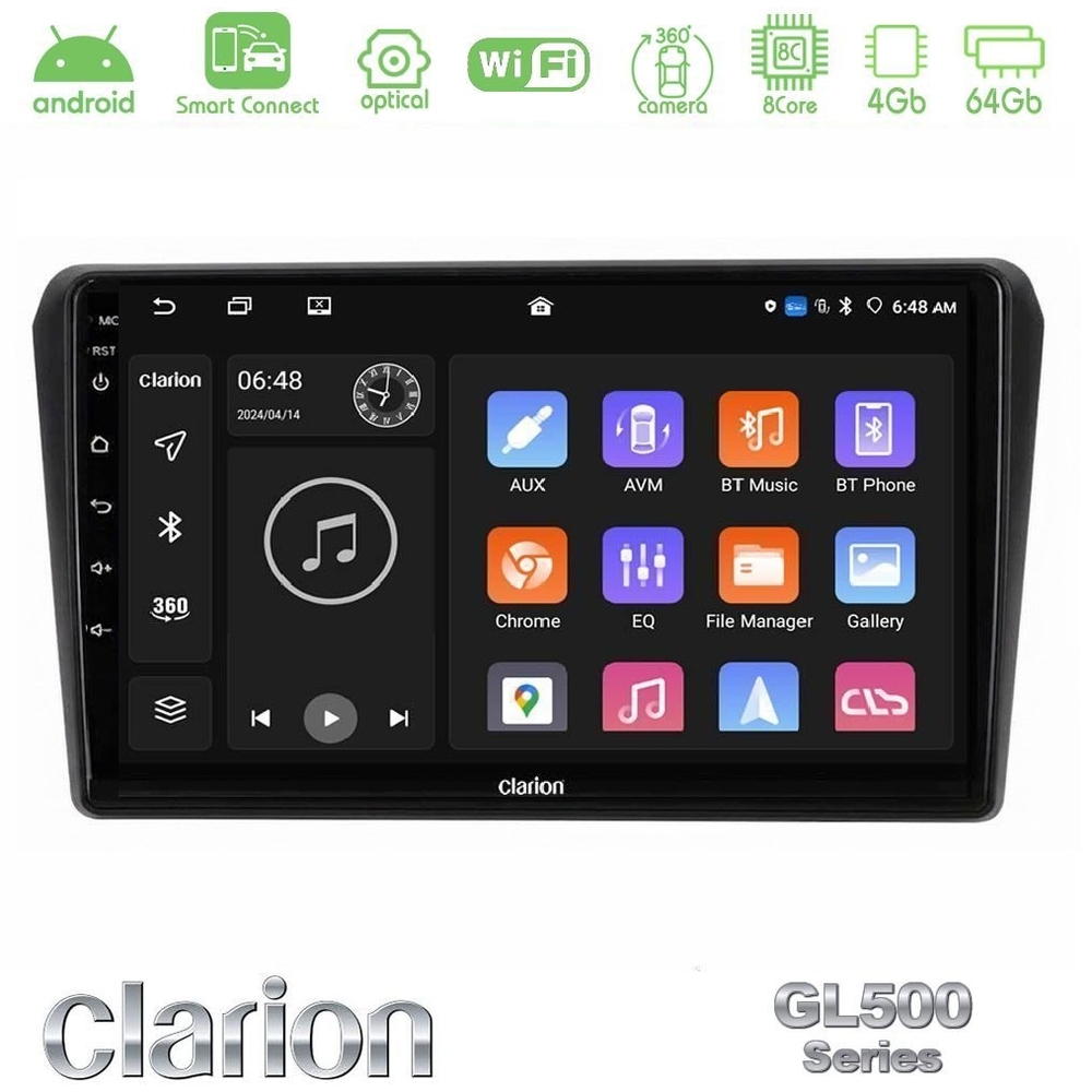 Kimpiris - Clarion GL500 Series 8Core Android ClarionOS 4+64GB Toyota Avensis T25 02/2003–2008 Navigation Multimedia Tablet 9"