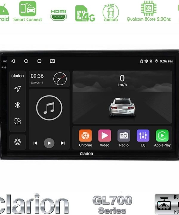 Kimpiris - Clarion GL700 QUALCOMM Series 8Core Android ClarionOS 4+64GB Toyota Avensis T25 02/2003–2008 Navigation Multimedia Tablet 9" Με Carplay & Android Auto