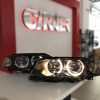 Μπροστινά Φανάρια Set Για Bmw 3 E46 Coupe / Cabrio 99-03 Angel Eyes Μαύρα H7/H7 Με Μοτέρ Depo - Image 3