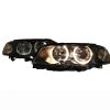 Μπροστινά Φανάρια Set Για Bmw 3 E46 Coupe / Cabrio 99-03 Angel Eyes Μαύρα H7/H7 Με Μοτέρ Depo - Image 4