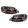 Kimpiris - Μπροστινά Φανάρια Set Για Vw Golf VIΙ (7) 12-17 DRL U-Type GTI Μαύρα/Κόκκινο H7/H7 Με Μοτέρ Carner