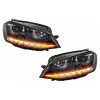 Μπροστινά Φανάρια Set Για Vw Golf VIΙ (7) 12-17 DRL U-Type GTI Μαύρα/Κόκκινο H7/H7 Με Μοτέρ Carner - Image 3