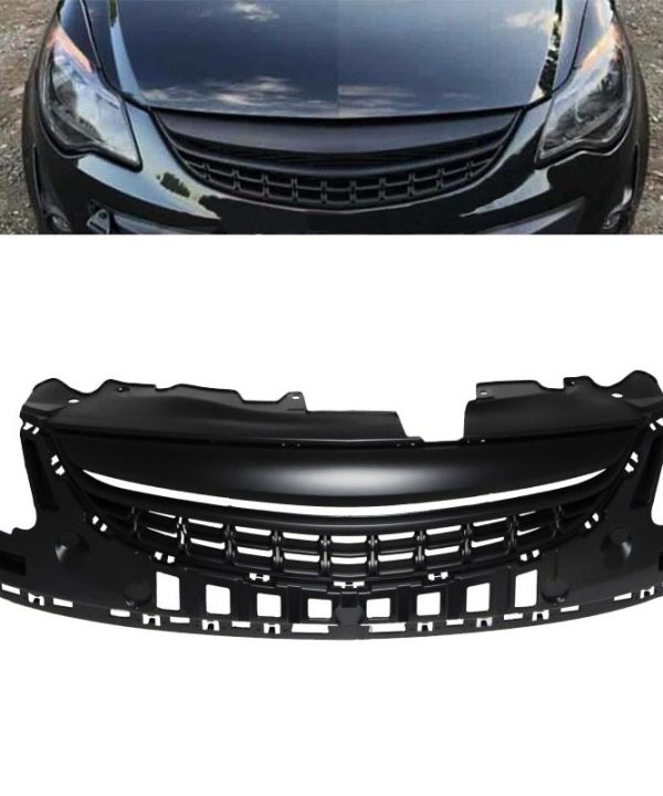 Kimpiris - Μάσκα Για Opel Corsa D 11-14 Χωρίς Σήμα Με Κάθετες Γραμμές Μαύρη Ματ 1 Τεμάχιο