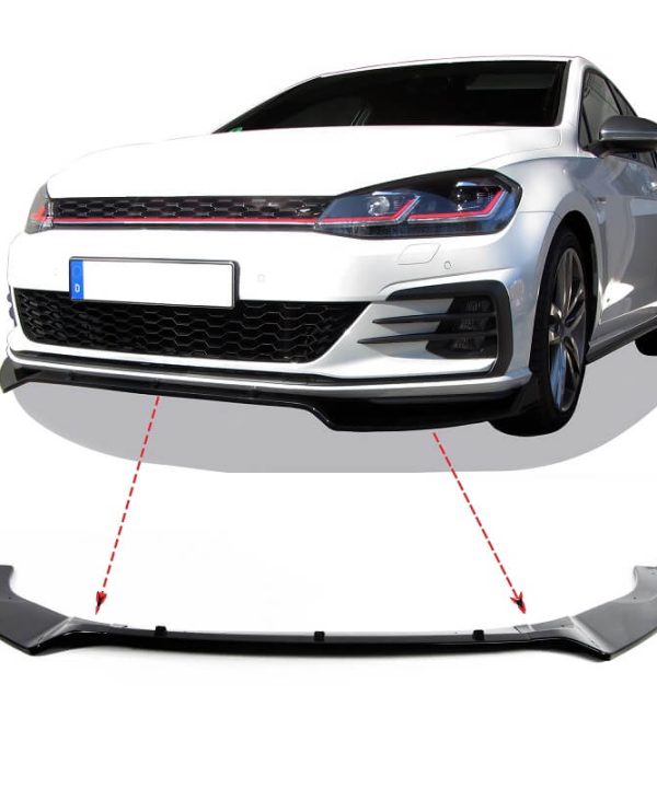 Kimpiris - Μπροστινό Spoiler Για VW Golf VII (7) 12-18 GTI Έκδοση Glossy Black 3 Τεμάχια
