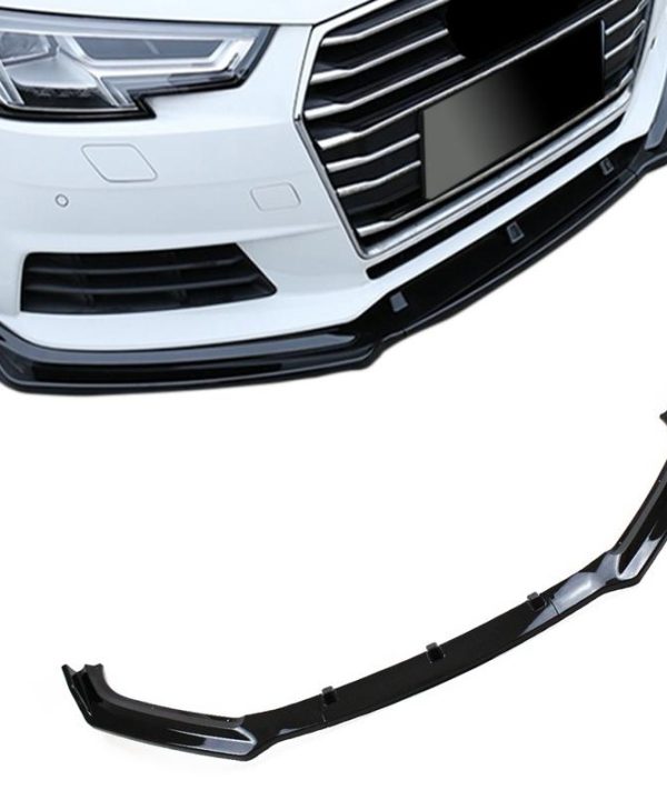 Kimpiris - Μπροστινό Spoiler Για Audi A4 B9 15-19 Γυαλιστερό Μαύρο 3 Τεμάχια