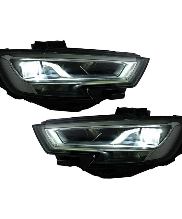 Kimpiris - Μπροστινά Φανάρια Set Για Audi A3 8V 16-18 DRL Full Led & Led Signal Μαύρα Upgrade Από Εργοστασιακό Xenon Carner