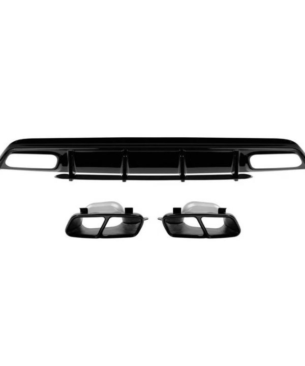 Alternative view of Diffuser Πίσω Προφυλακτήρα Για Mercedes-Benz A-Class W176 15-18 A45 Amg Look Με Μπούκες Μαύρες -00---00-