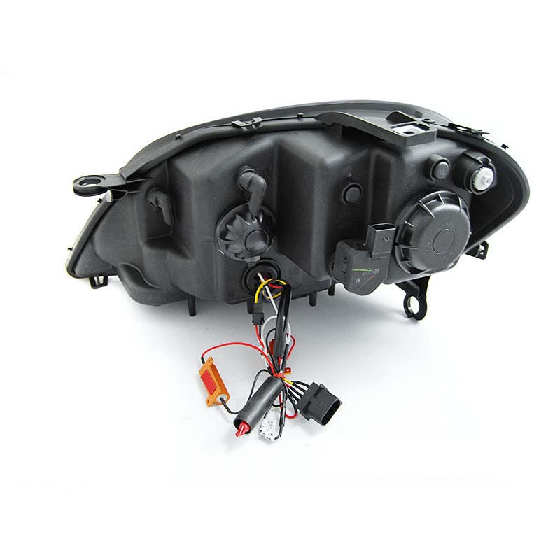 Μπροστινά Φανάρια Set Για Mercedes-Benz ML-Class W164 09-11 DRL Tube Lights Dynamic Φλας W166 Look Μαύρα H9/H1 Με Μοτέρ JunYan - Image 3