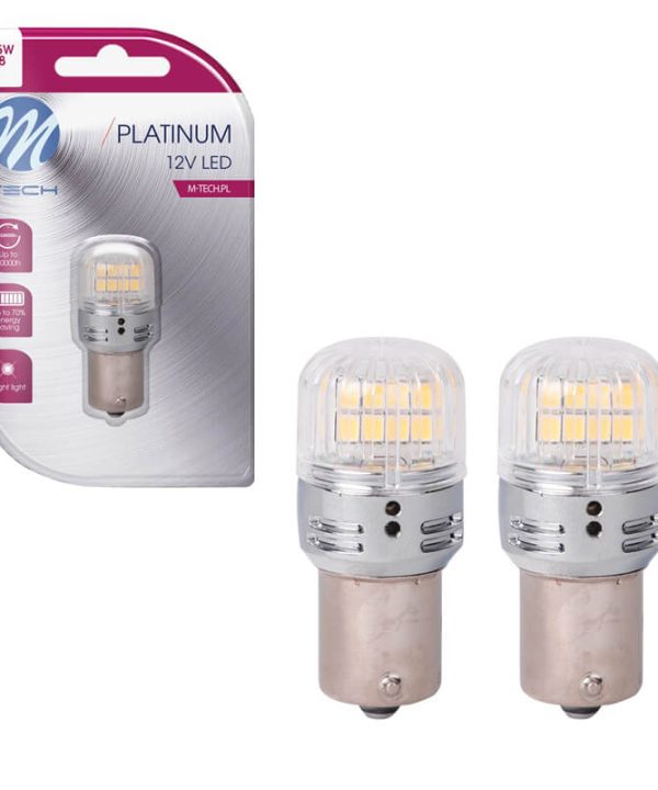 Kimpiris - Λάμπες Led P21/5W Διπολικές M-TECH Platinum LB872W-01B 1157 16x2835SMD 12-30V Canbus White 2 Τεμάχια
