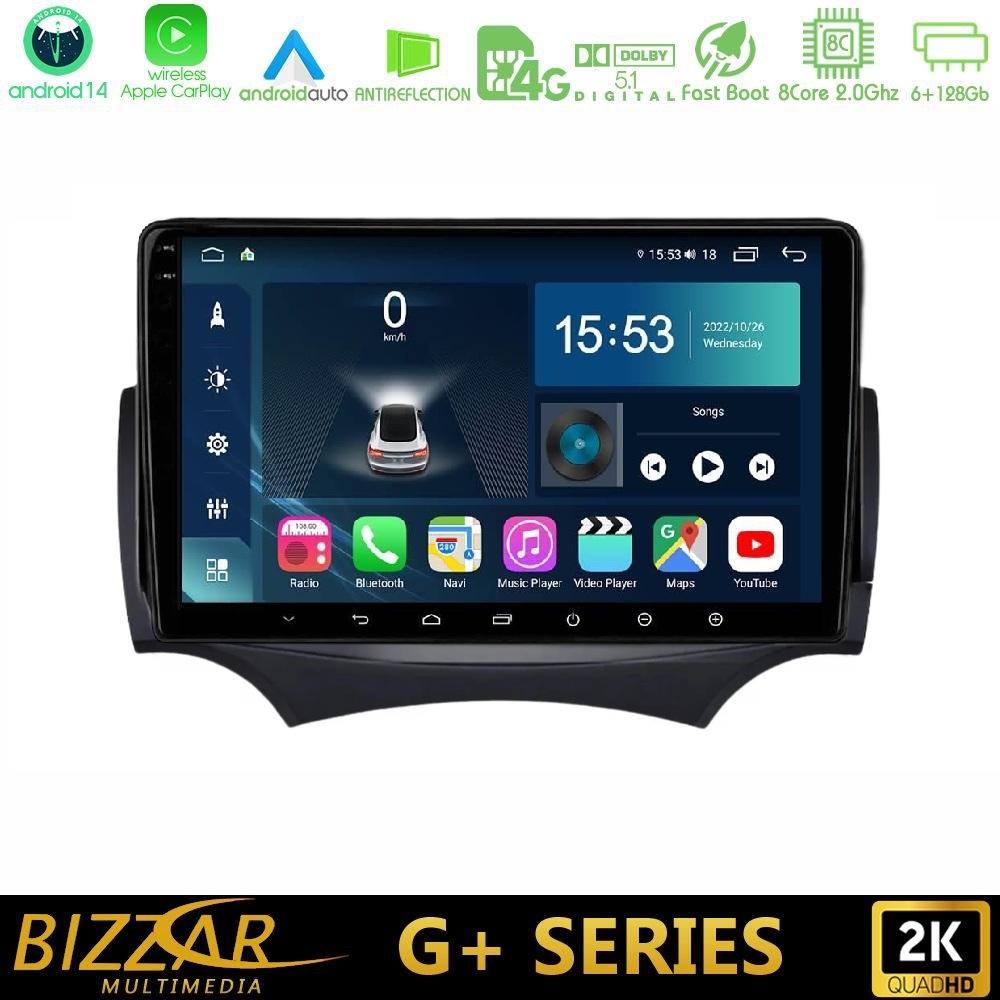 Kimpiris - Bizzar G+ Series Ford Ka 2009-2017 8core Android14 6+128GB Navigation Multimedia Tablet 9"