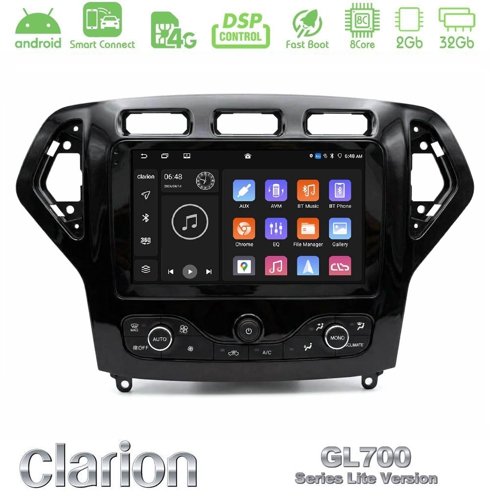 Kimpiris - Clarion GL700 Lite Series 8Core Android ClarionOS 2+32GB Ford Mondeo 2007-2010 (Auto AC με NAVI) Navigation Multimedia Tablet 9" Με Carplay & Android Auto