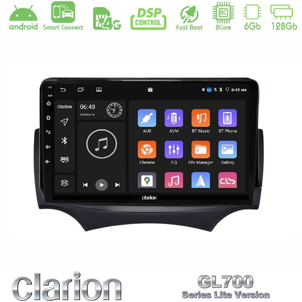 Kimpiris - Clarion GL700 Lite Series 8Core Android ClarionOS 6+128GB Ford Ka 2009-2017 Navigation Multimedia Tablet 9" Με Carplay & Android Auto