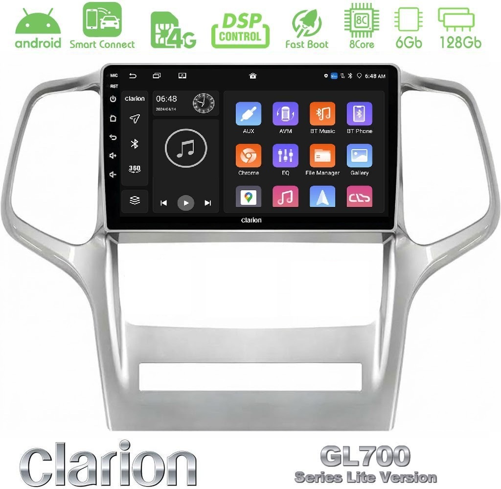 Kimpiris - Clarion GL700 Lite Series 8Core Android ClarionOS 6+128GB Jeep Grand Cherokee 2011-2013 Navigation Multimedia Tablet 9" Με Carplay & Android Auto