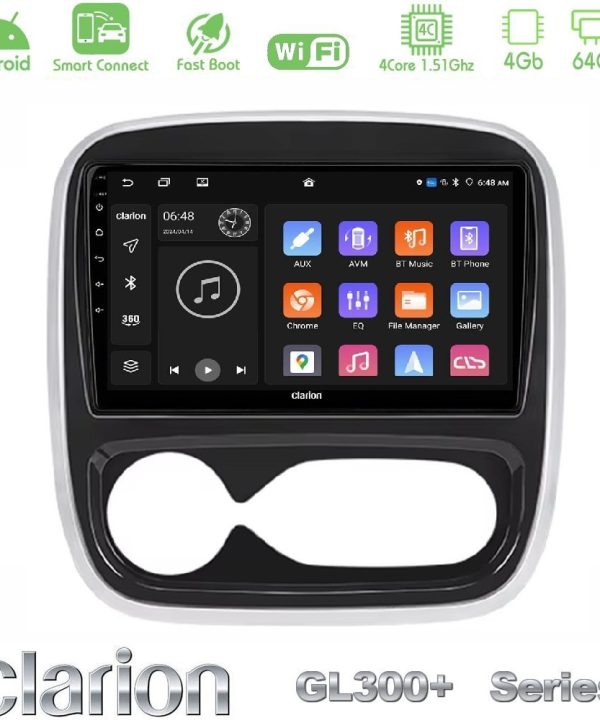 Kimpiris - Clarion GL300+ Series 4Core Android ClarionOS 4+64GB Renault/Nissan/Opel/Fiat Navigation Multimedia Tablet 9" (AUTO A/C)