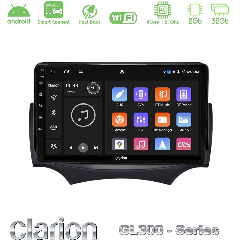 Kimpiris - Clarion GL300 Series 4Core Android ClarionOS 2+32GB Ford Ka 2009-2017 Navigation Multimedia Tablet 9" Με Carplay & Android Auto