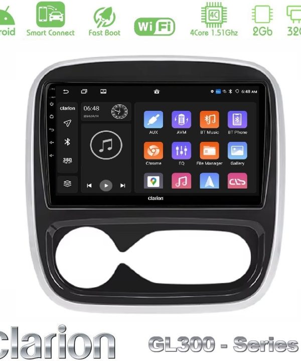 Kimpiris - Clarion GL300 Series 4Core Android ClarionOS 2+32GB Renault/Nissan/Opel/Fiat Navigation Multimedia Tablet 9" Με Carplay & Android Auto (AUTO A/C)