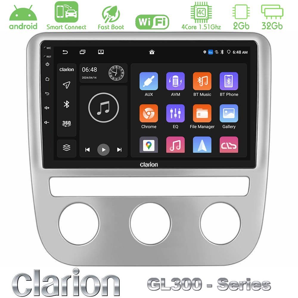Kimpiris - Clarion GL300 Series 4Core Android ClarionOS 2+32GB VW Scirocco / Eos Navigation Multimedia Tablet 9" Με Carplay & Android Auto
