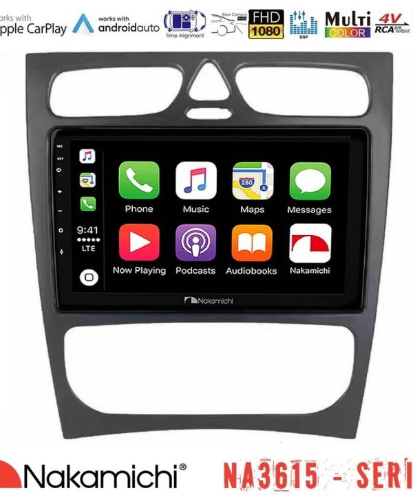 Kimpiris - Nakamichi NA3615 Series Με Wireless Carplay & Android Auto Mercedes C Class (W203) Media Station Tablet 9"