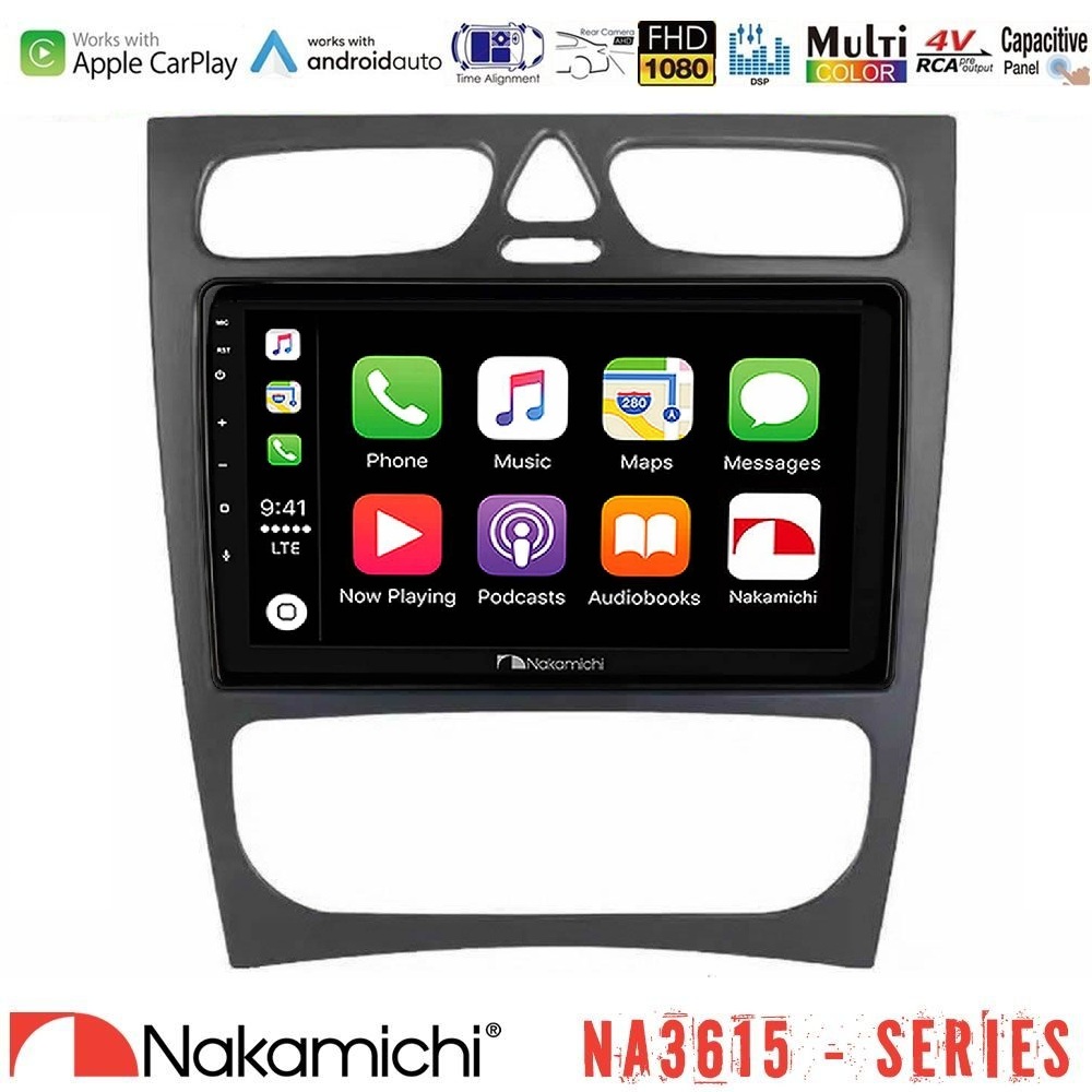 Kimpiris - Nakamichi NA3615 Series Με Wireless Carplay & Android Auto Mercedes C Class (W203) Media Station Tablet 9"