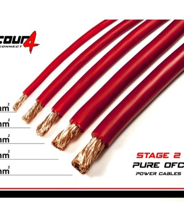 4-800217 - FOUR Connect satin red STAGE2 Power Cable 50mm2