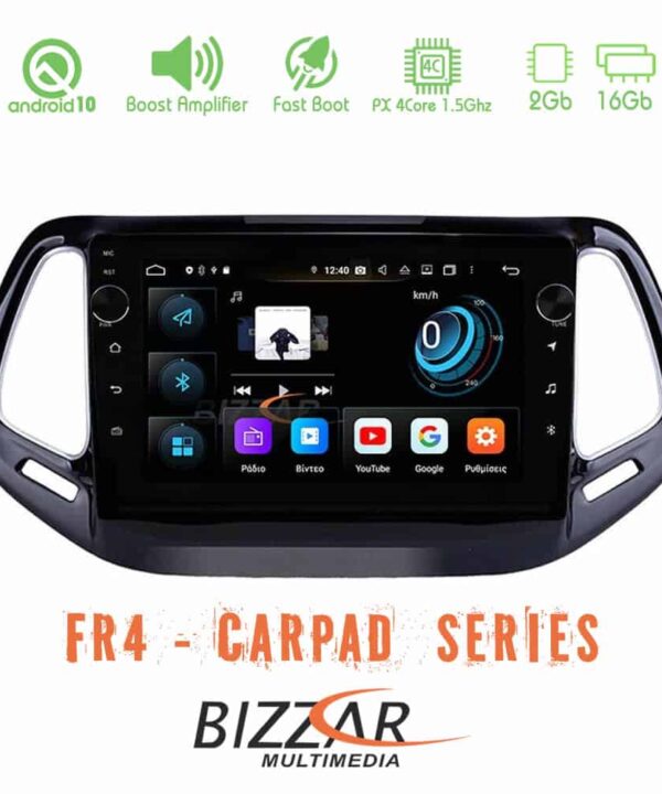 Bizzar FR4 Series CarPad 10 Jeep Compass 2017 4core Android 10 Navigation Multimedia