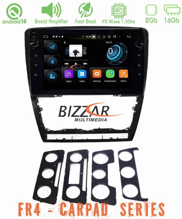 Bizzar FR4 Series CarPad 10 Skoda Octavia 5 4core Android 10 Navigation Multimedia