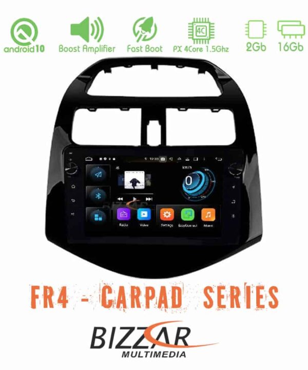 Bizzar FR4 Series CarPad 9 Chevrolet Spark 4core Android 10 Navigation Multimedia