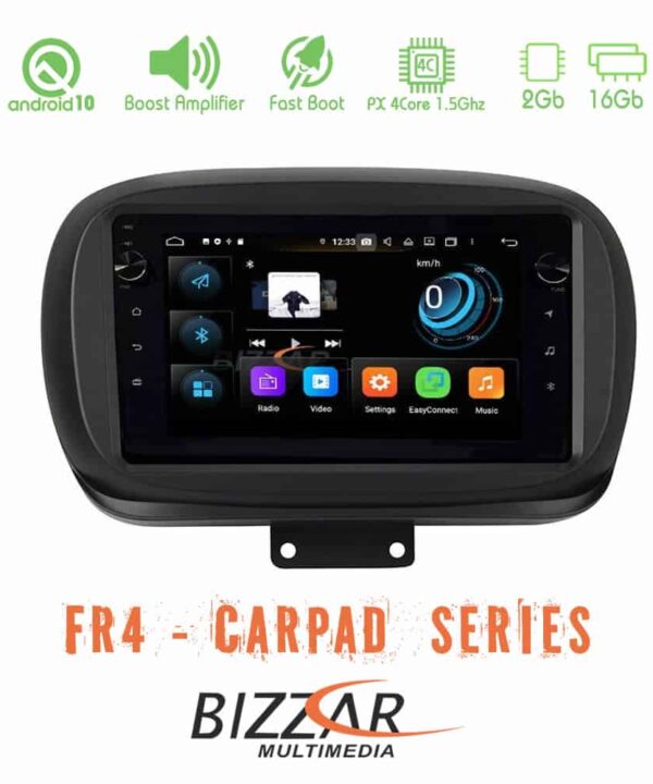 Bizzar FR4 Series CarPad 9 Fiat 500X 4core Android 10 Navigation Multimedia