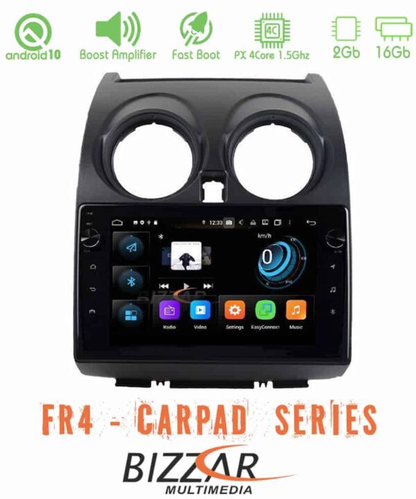 Bizzar FR4 Series CarPad 9 Nissan Qashqai J10 4core Android 10 Navigation Multimedia